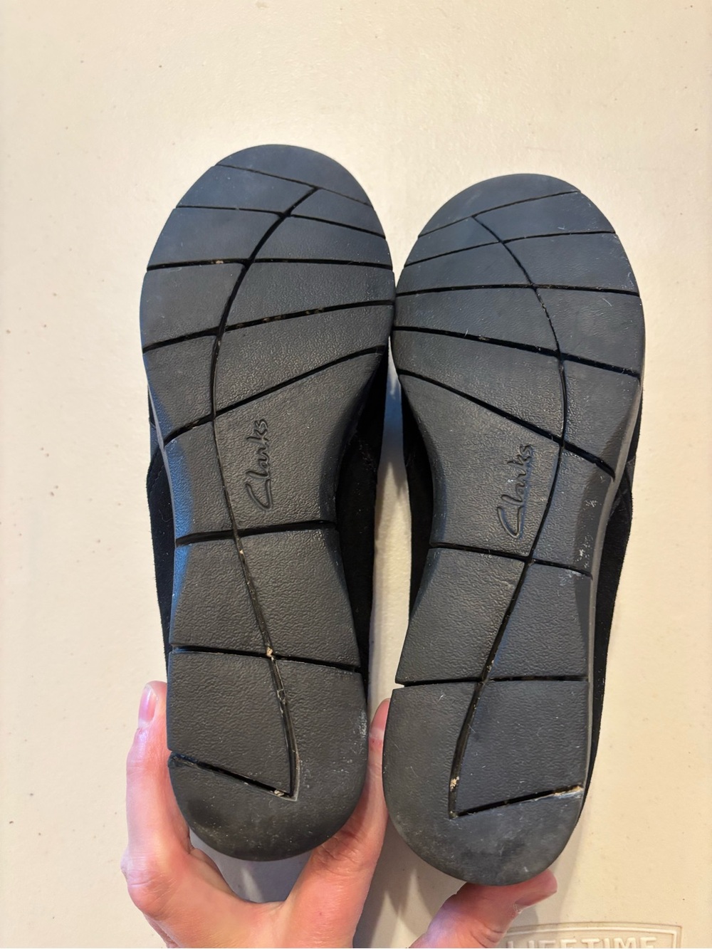 Clarks Black Suede Slip-On Loafers 9 - Picture 7 of 7